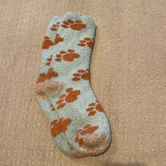 World’s Softest Socks Paw Prints - blue and brown - Picture 1 of 3